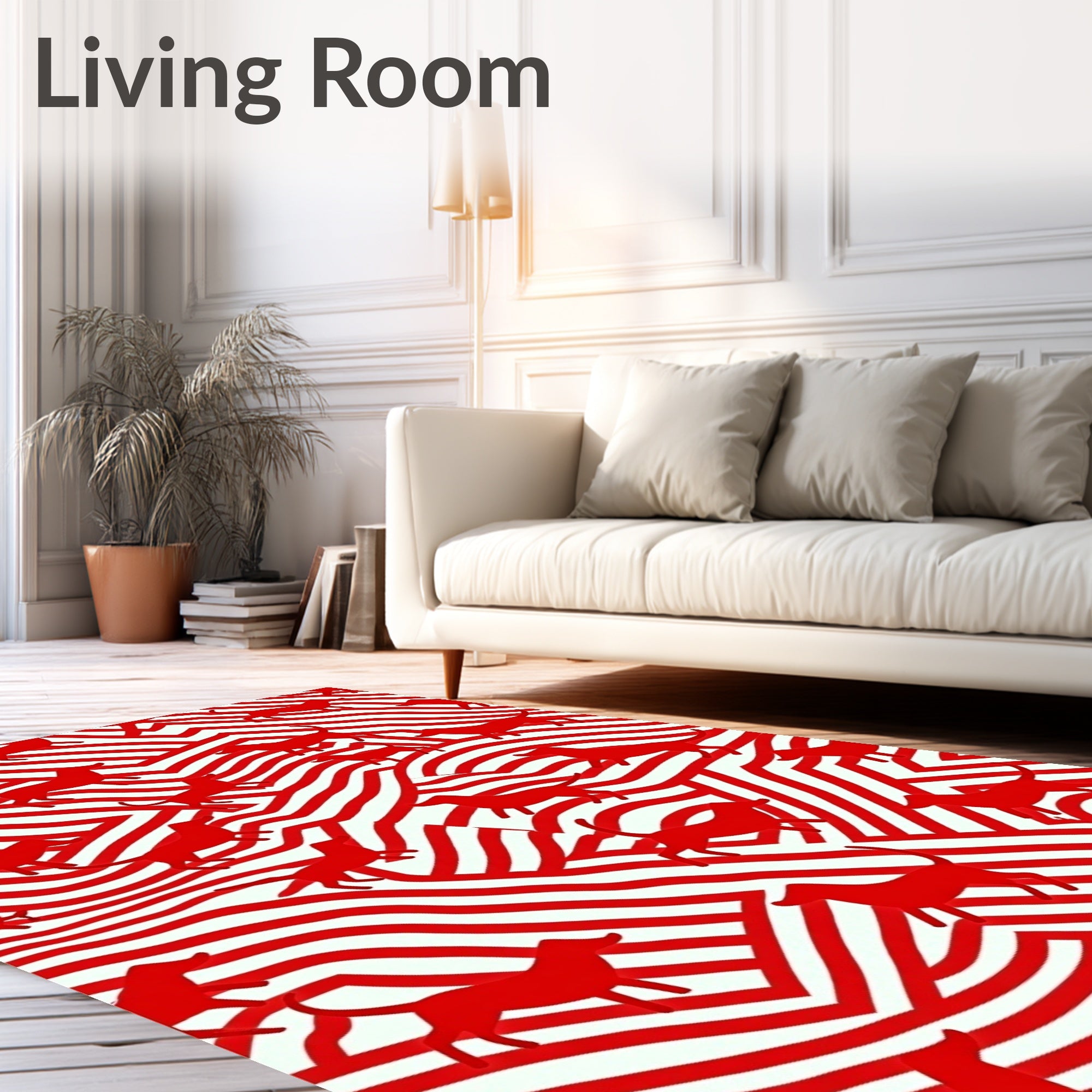 Red Dog Waves Rug