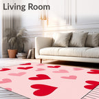 Pink Red Heart Medley Rug