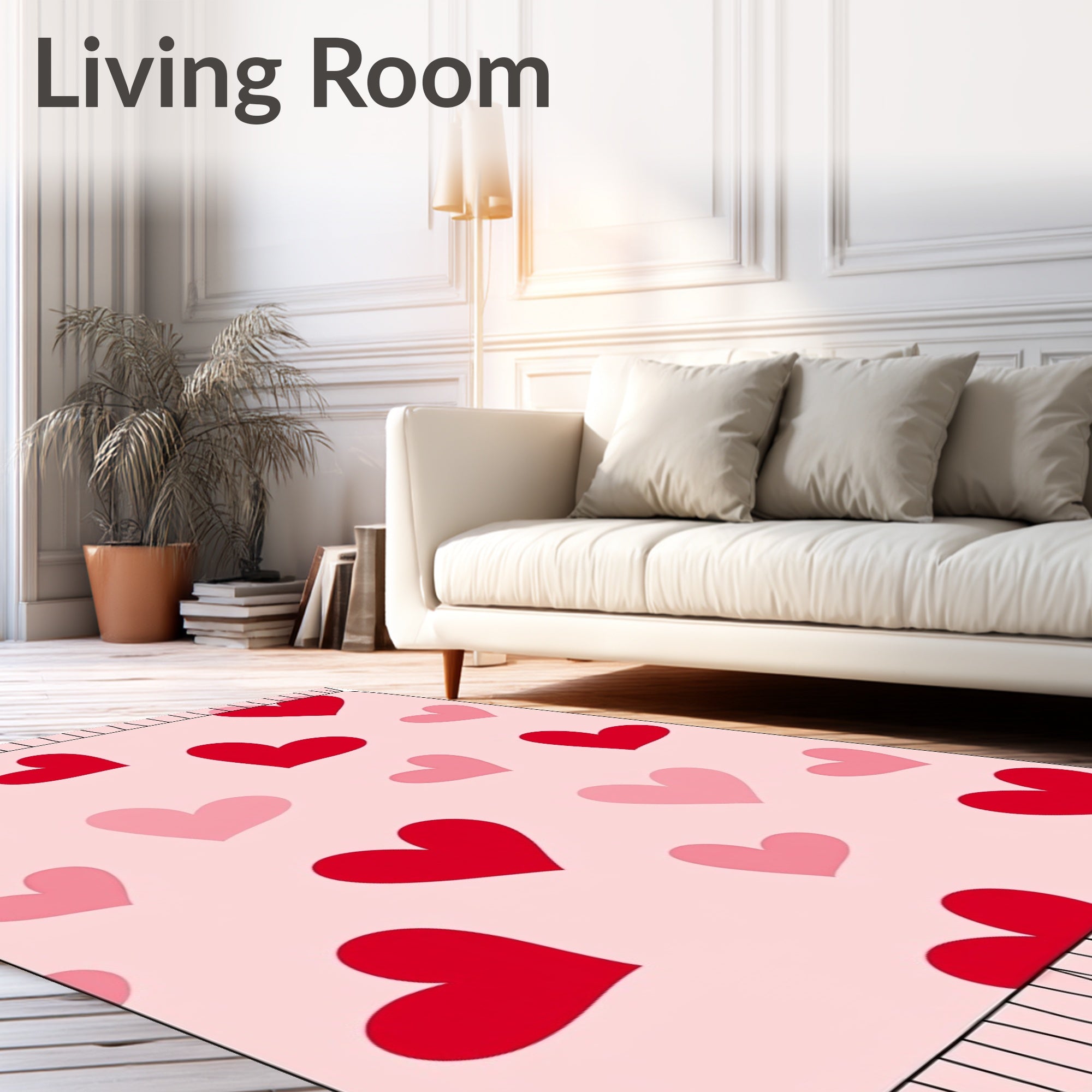 Pink Red Heart Medley Rug