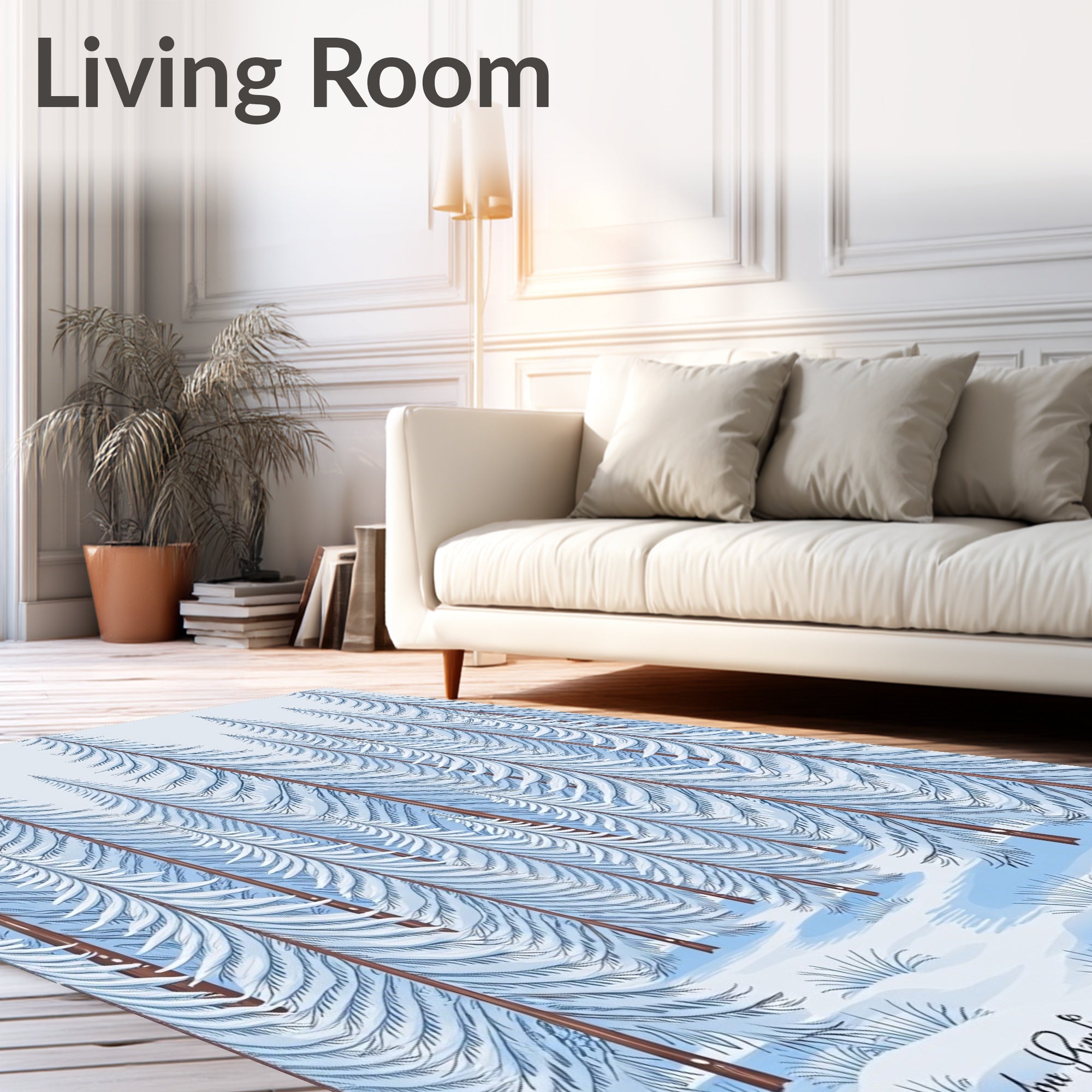 Winter Snow Covered Evergreen Forest Rug