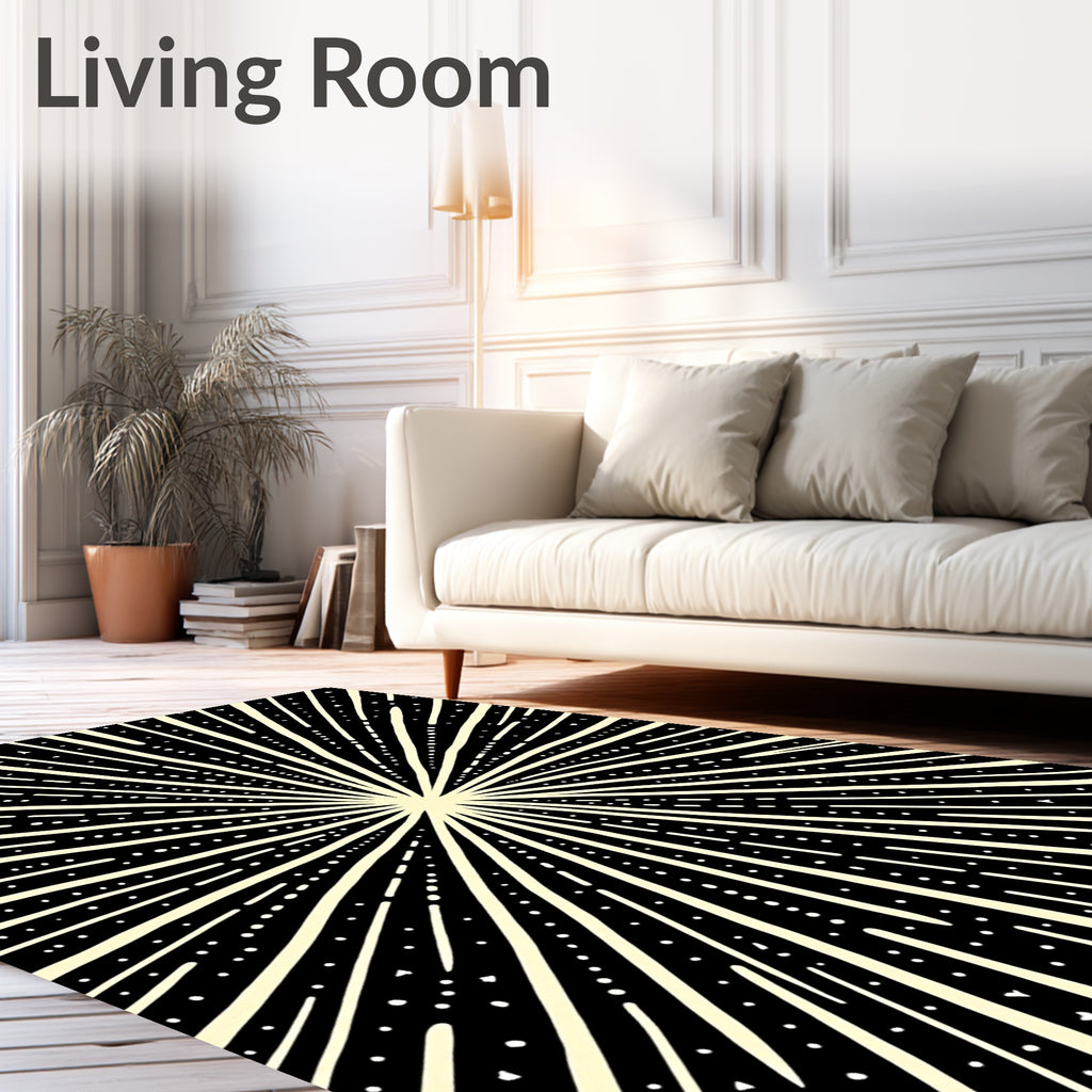 Radiant Lightburst Sunburst Rays Rug