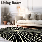 Radiant Lightburst Sunburst Rays Rug