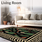 Woodland Forest Pine Cone Trees Rug