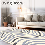 Cool Gray Wavy Lines Rug