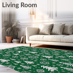 White Pine and Snowflake Forest Rug