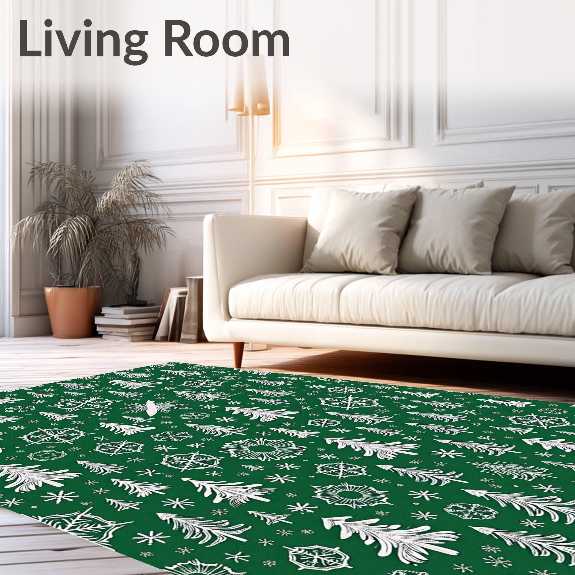 White Pine and Snowflake Forest Rug