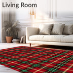 Classic Red Green Plaid Checkered Rug