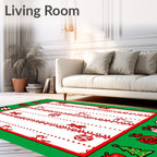 Red White Festive Holiday Objects Rug