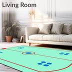 Aqua Hockey Court Blue Dots Rug