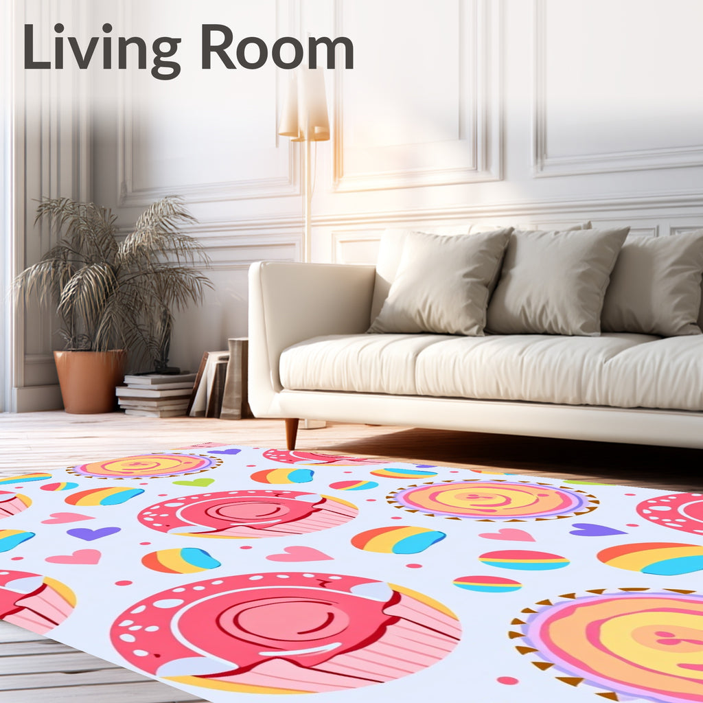 Sweet Treats Rainbow Heart Sprinkle Rug