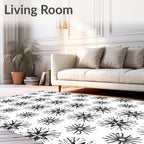 Monochrome Starburst Radial Symmetry Rug
