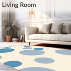 Mid-tone Blue Scattered Circles Rug