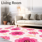 Pink Layered Floral Meadow Rug