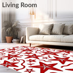 Red Starburst Scatter Rug
