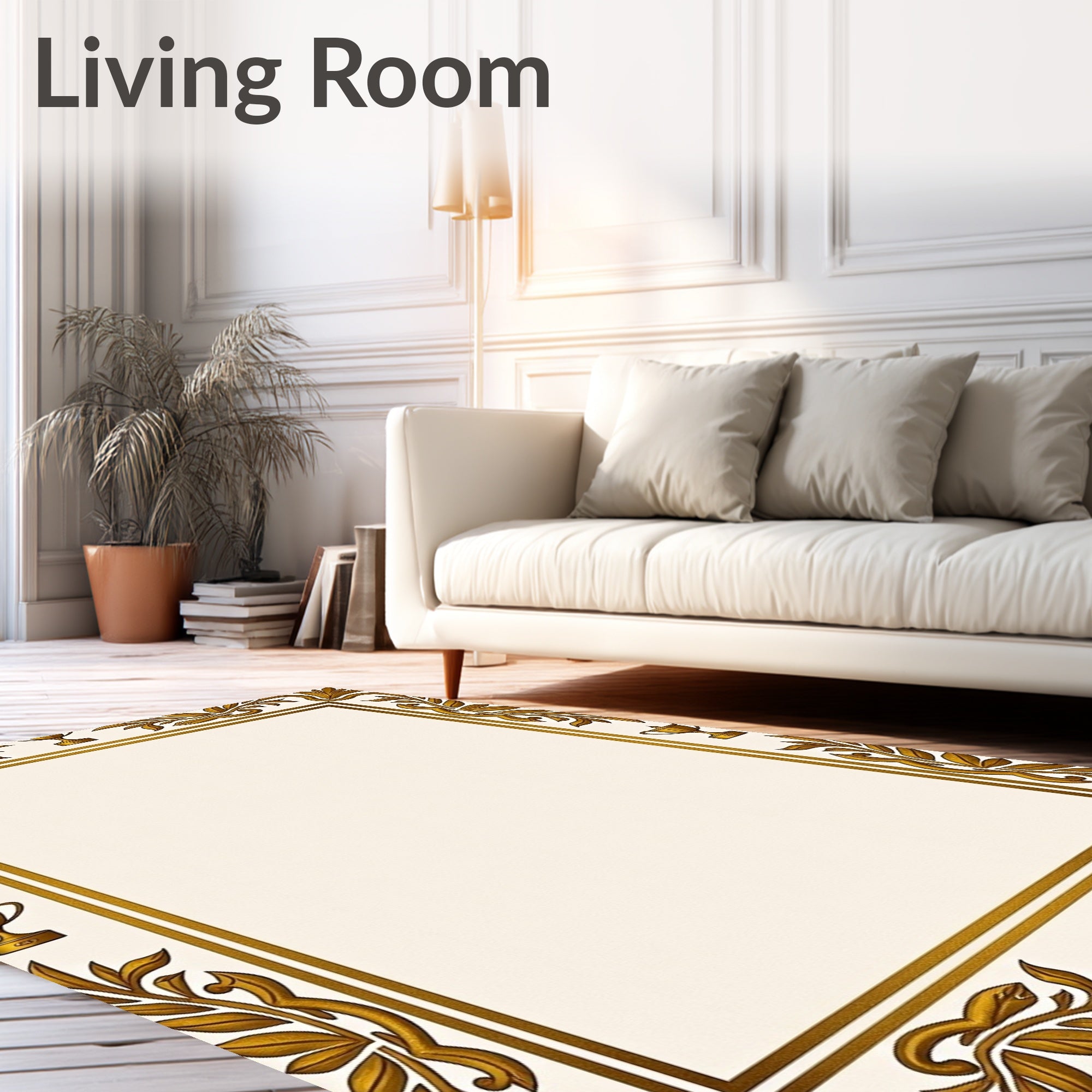 Golden Laurel Trophy Border Rug