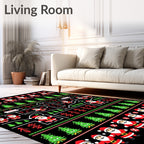 Holiday Christmas Santa Claus Trees Rug