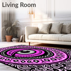 Vibrant Pink All Seeing Eye Mandala Rug