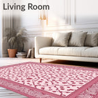 Vintage Rose Vine Floral Medallion Rug