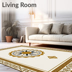 Gold and Black Starburst Medallion Rug