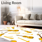 Golden Stringed Instrument Harmony Repeat Rug