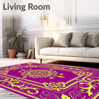 Vibrant Magenta Floral Medallion Rug