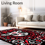 Red White Cow Whimsical Farm Friends Rug