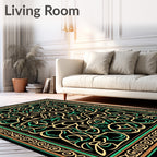 Black Mint Gold Celtic Knot Rug
