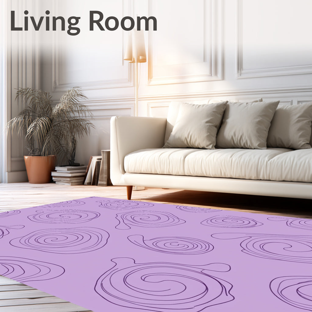 Lavender Swirl Abstract Organic Rug