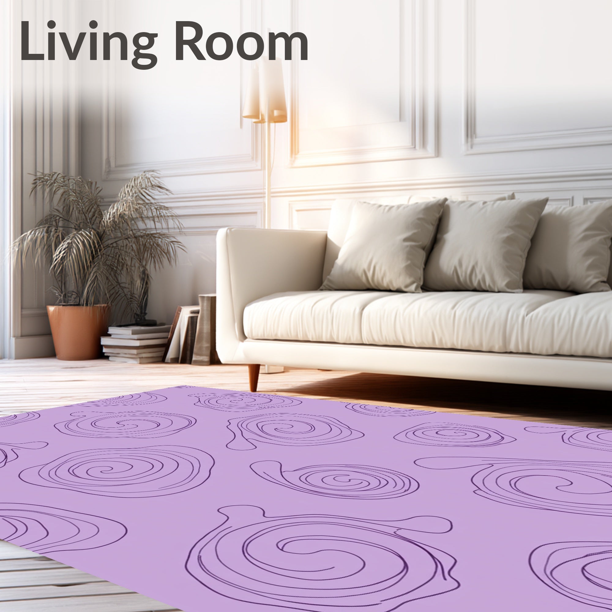 Lavender Swirl Abstract Organic Rug