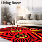 Bold Red Geometric Emblem Rug