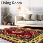 Rich Maroon Floral Medallion Heritage Rug