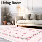 Pink Butterfly and Flower Garland Rug
