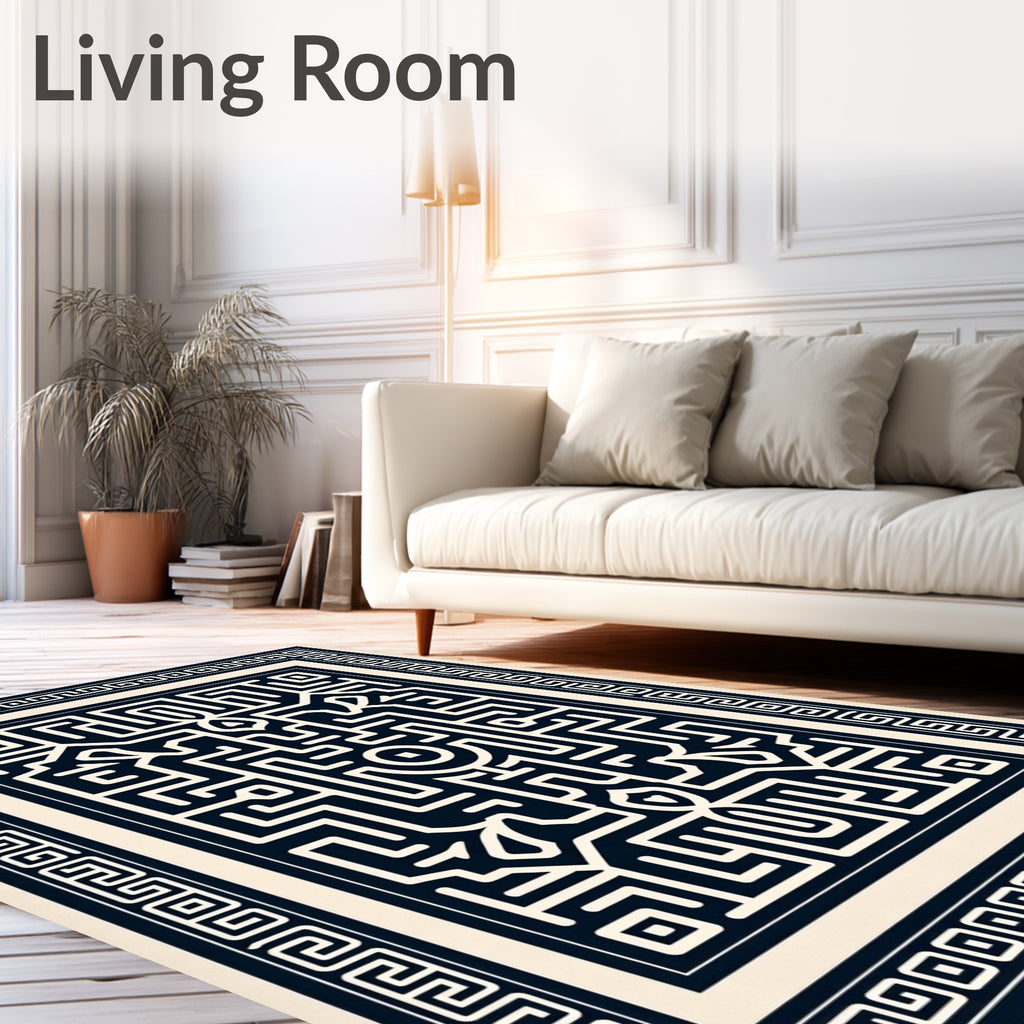 Navajo Inspired Geometric Maze Rug
