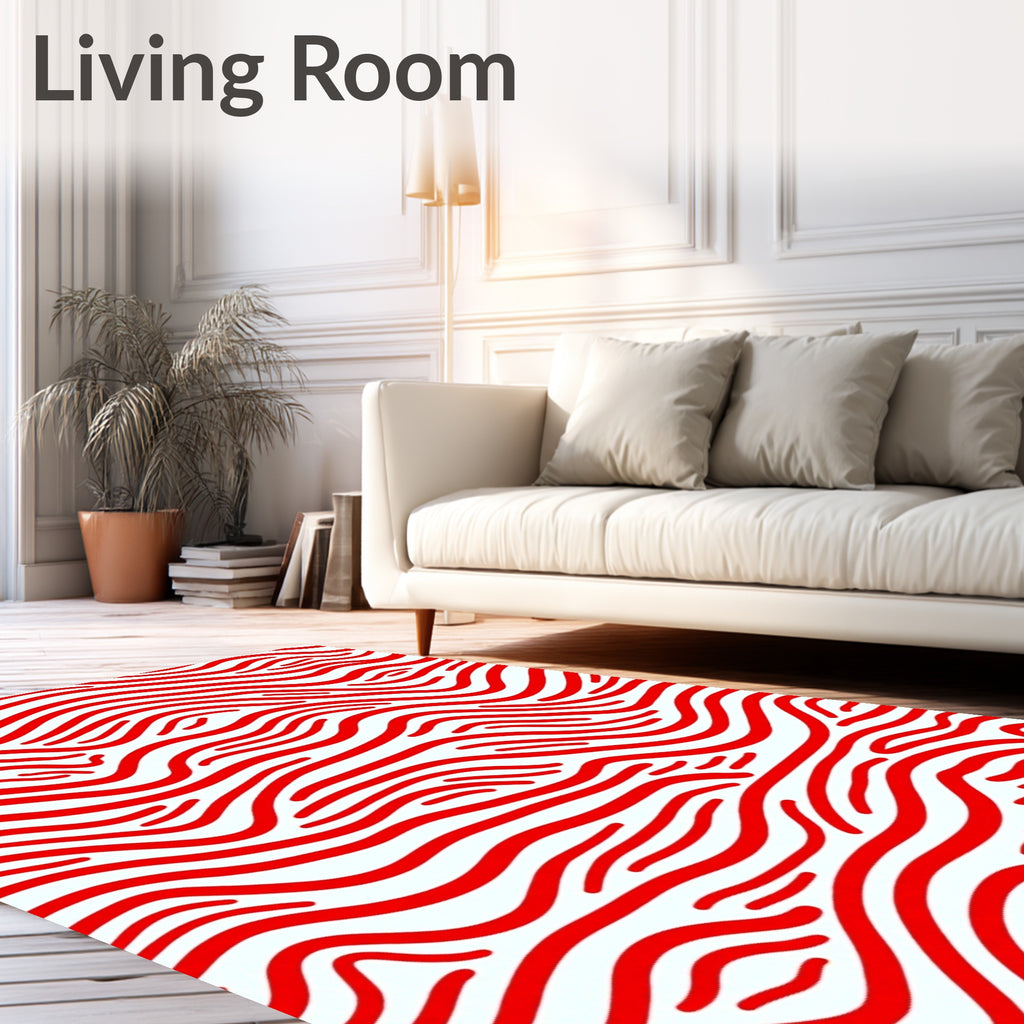 Crimson Wave Organic Lines Rug