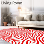 Crimson Wave Organic Lines Rug