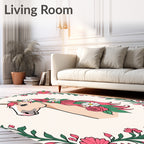Pink Floral Horse Meadow Portrait Rug