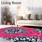 Vibrant Pink Medallion Floral Rug