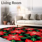 Bold Red Poinsettia Garden Rug