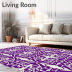 Elegant Amethyst Art Nouveau Floral Rug