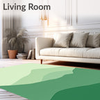 Gradient Green Abstract Landscape Hills Rug