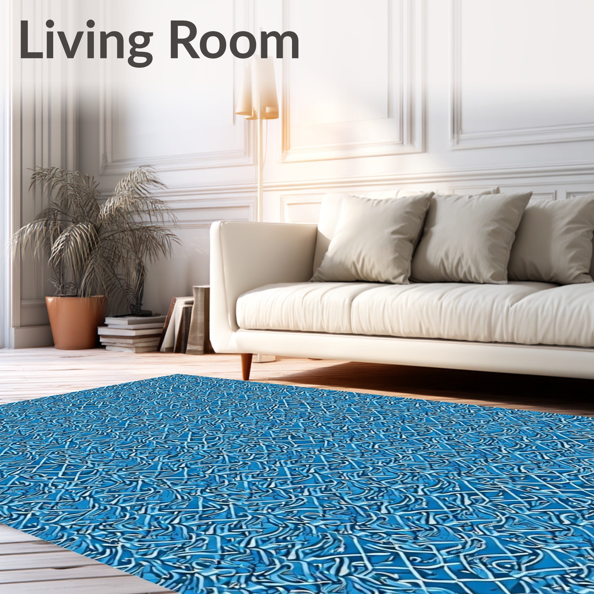 Deep Blue Intertwined Celtic Knot Rug