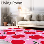 Red Apple Pink Geometric Collage Rug