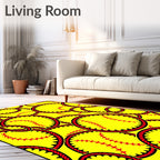 Yellow Softball Ball Sport Collection Rug
