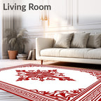 Crimson Traditional Medallion Four Corners Rug