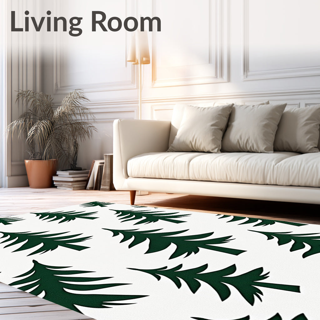 Deep Green Evergreen Forest Scatter Rug
