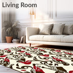 Retro Red Saxophone Musical Flow Rug