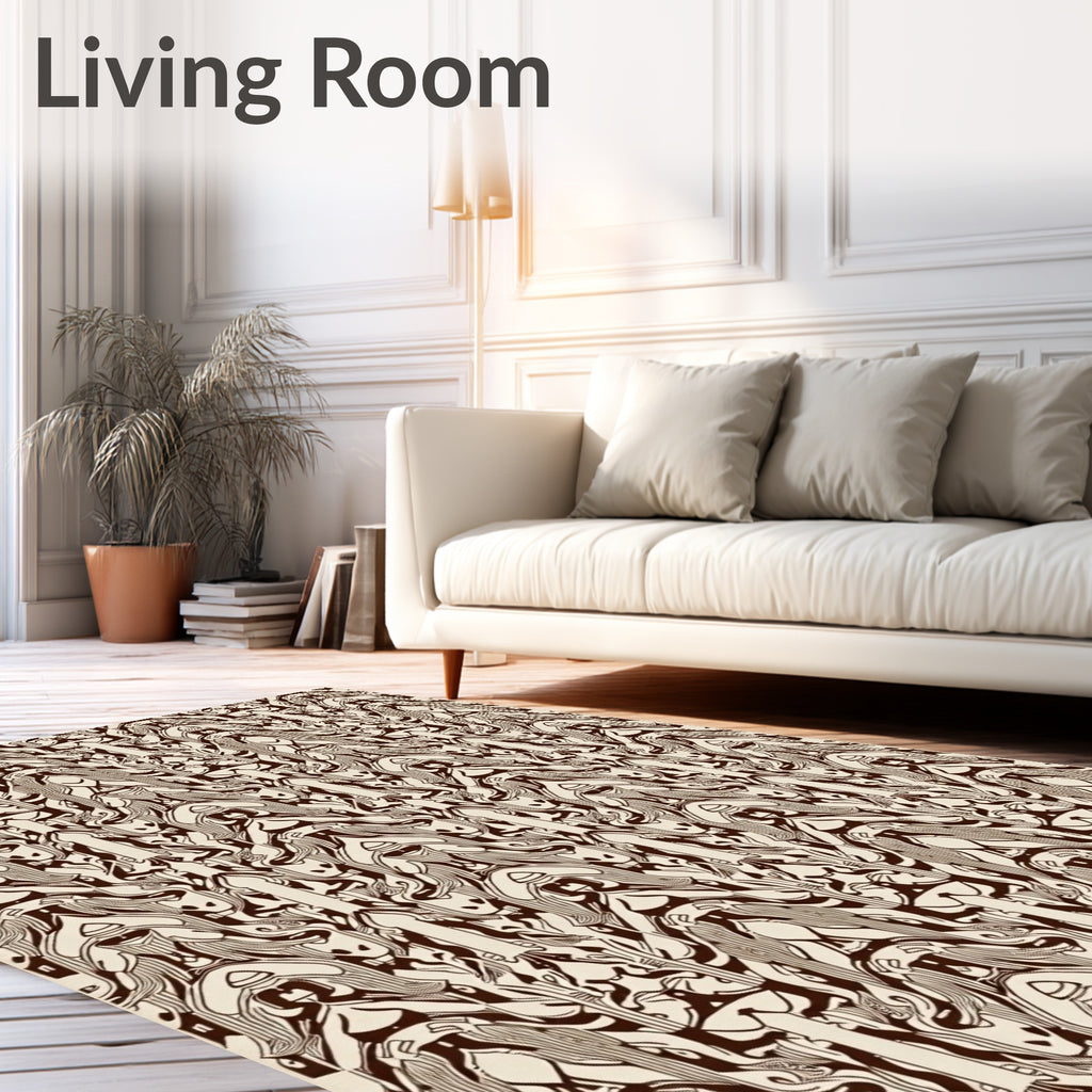 Art Nouveau Sepia Organic Flow Rug