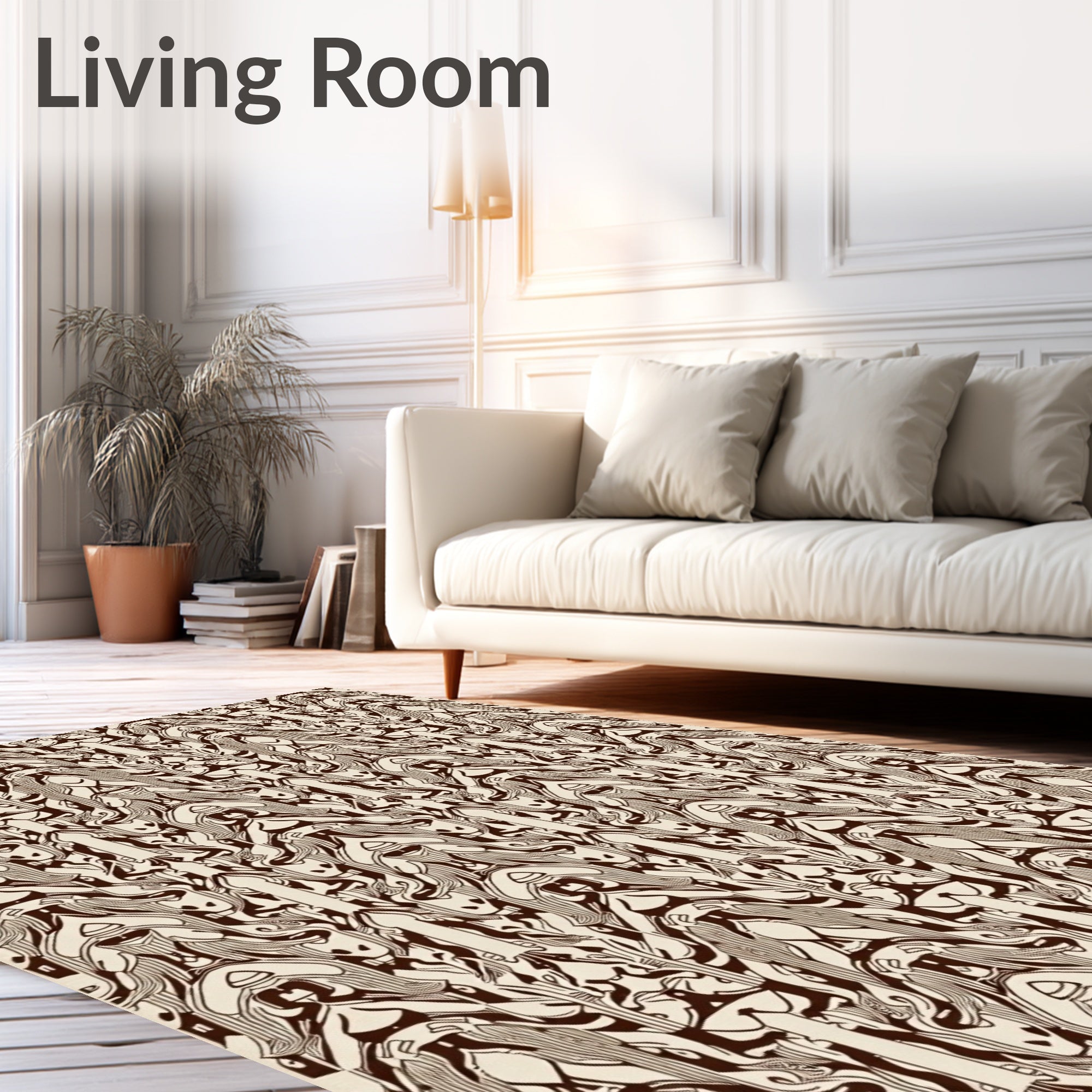 Art Nouveau Sepia Organic Flow Rug