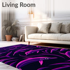 Vibrant Pink Dolphin Ocean Swirl Rug