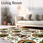 Woodland Bear Forest Medallion Repeat Rug